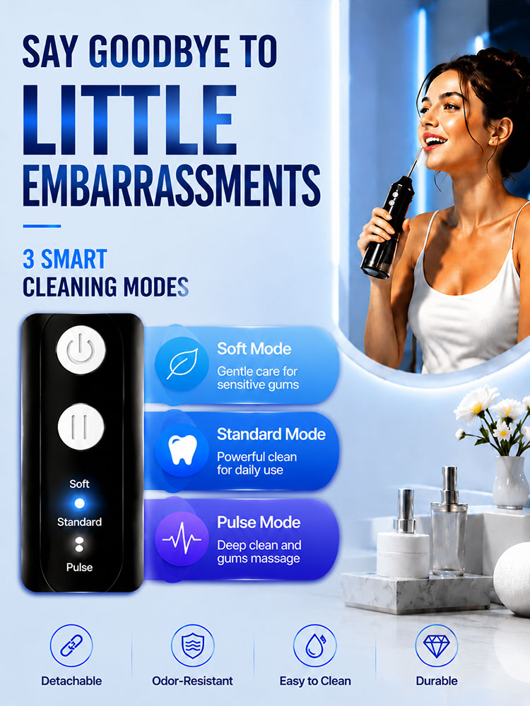 Portable Oral Irrigator with 3 - Oral Irrigator Flosser ulasan dan harga